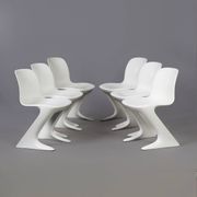 White Kangaroo Chairs by Ernst Moeckl for Horn, 1960s | Set of 6