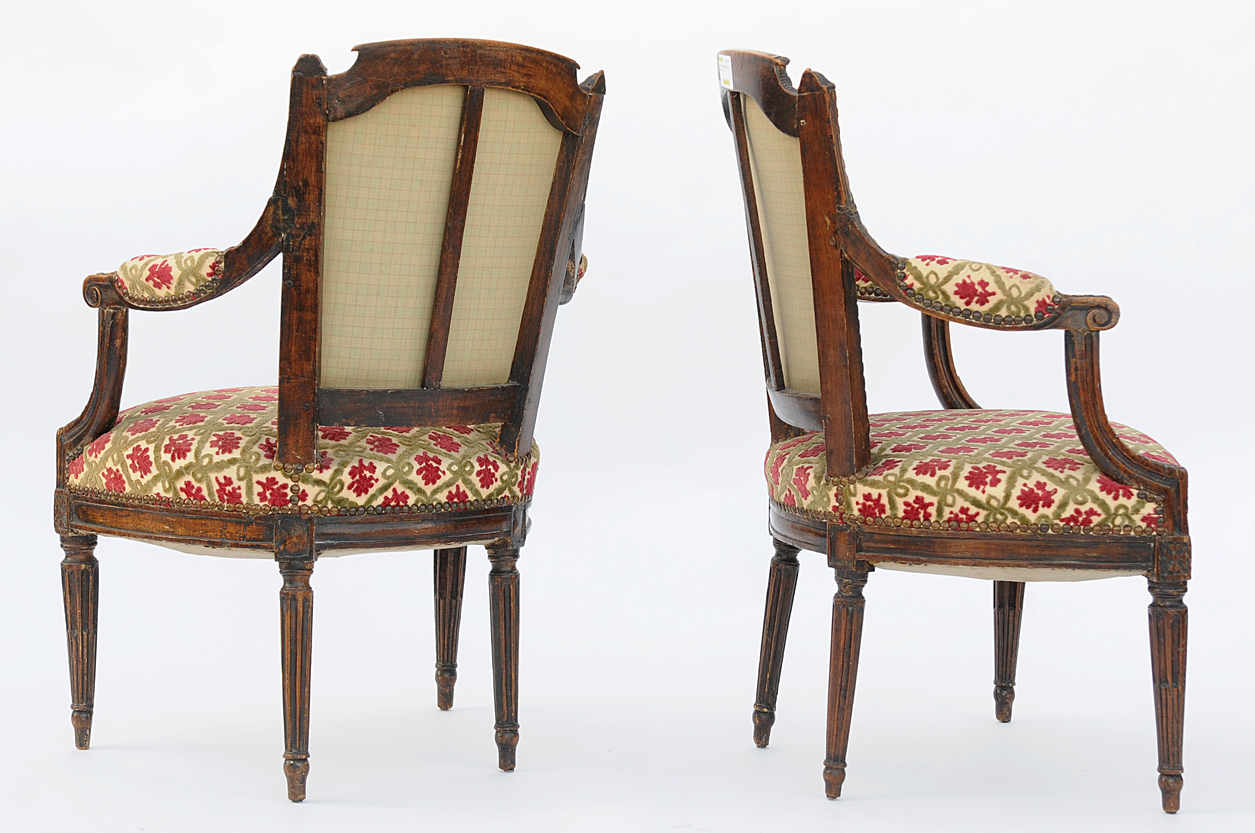 Pair of Louis XVI-style convertible chairs