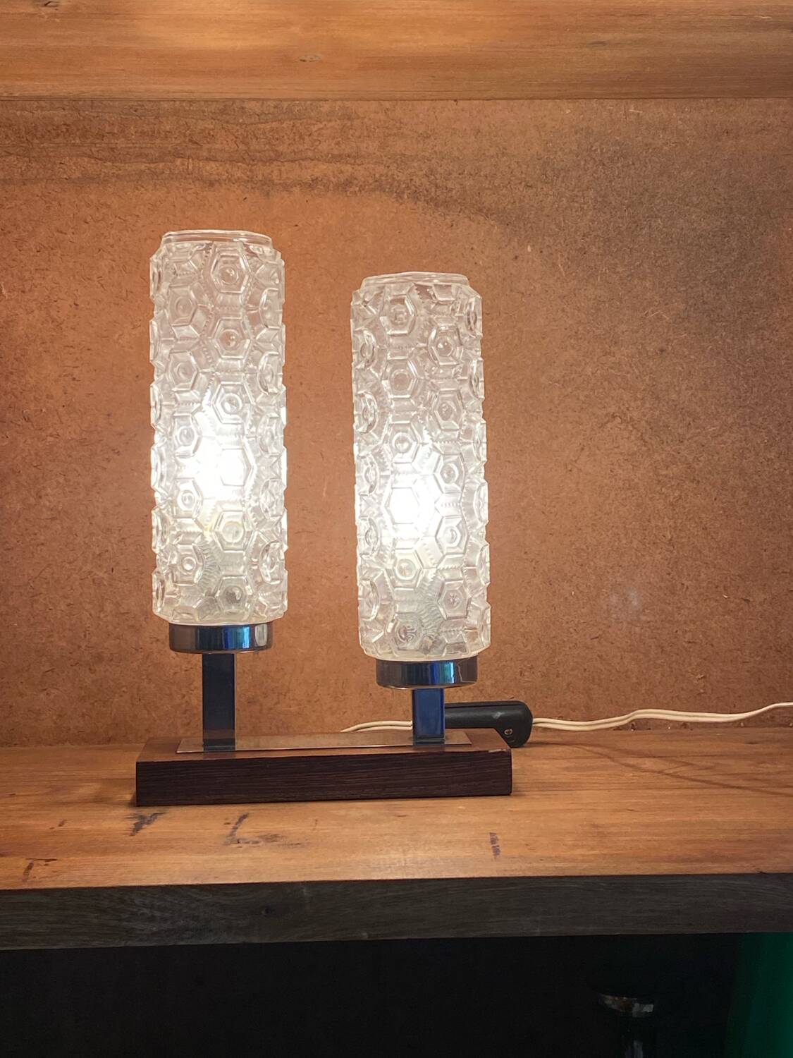 Lampe double vintage mid century