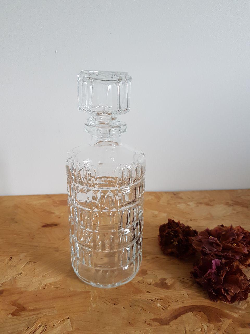 Chiseled glass carafe