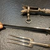 Silver-plated serving cutlery for leg of lamb