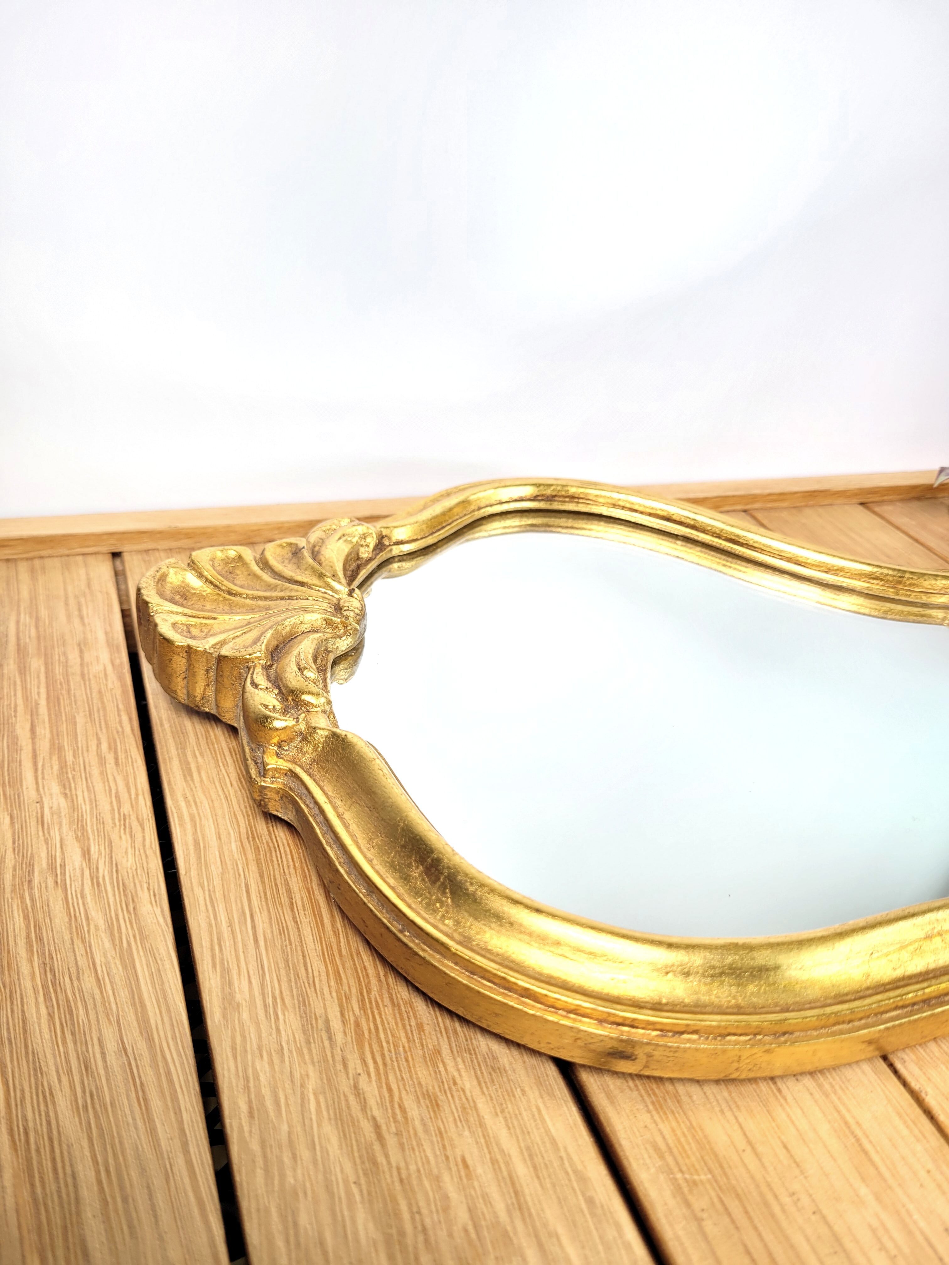Baroque mirror gilded shell 23x33cm