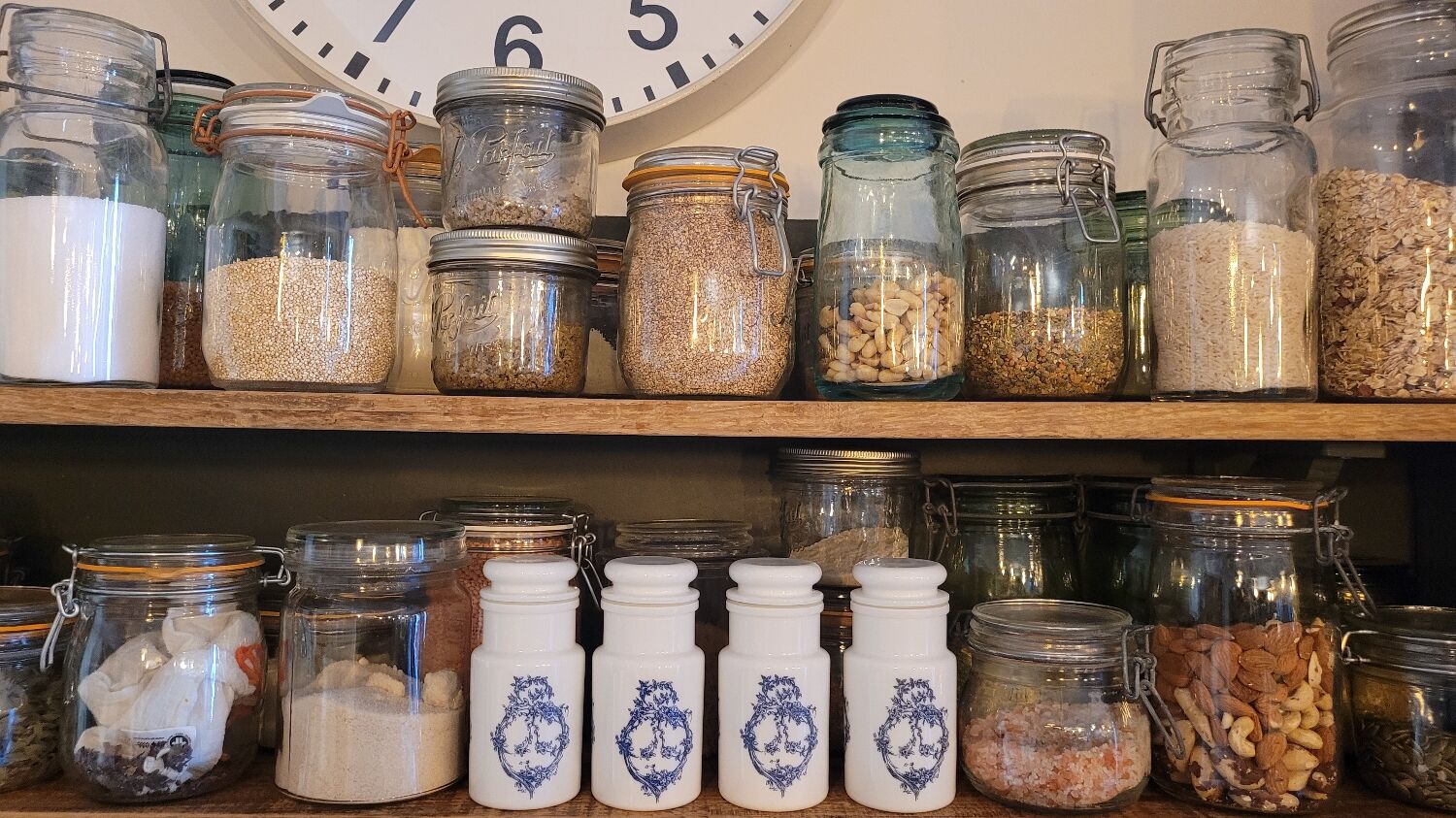 70's opaline spice jars