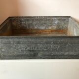 Old galvanized metal locker basket