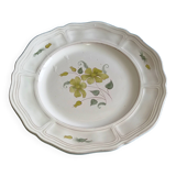 Henriot Quimper France – Grand plat  de  35 cm de diamètre - Rare motif  pastel de fleurs vertes