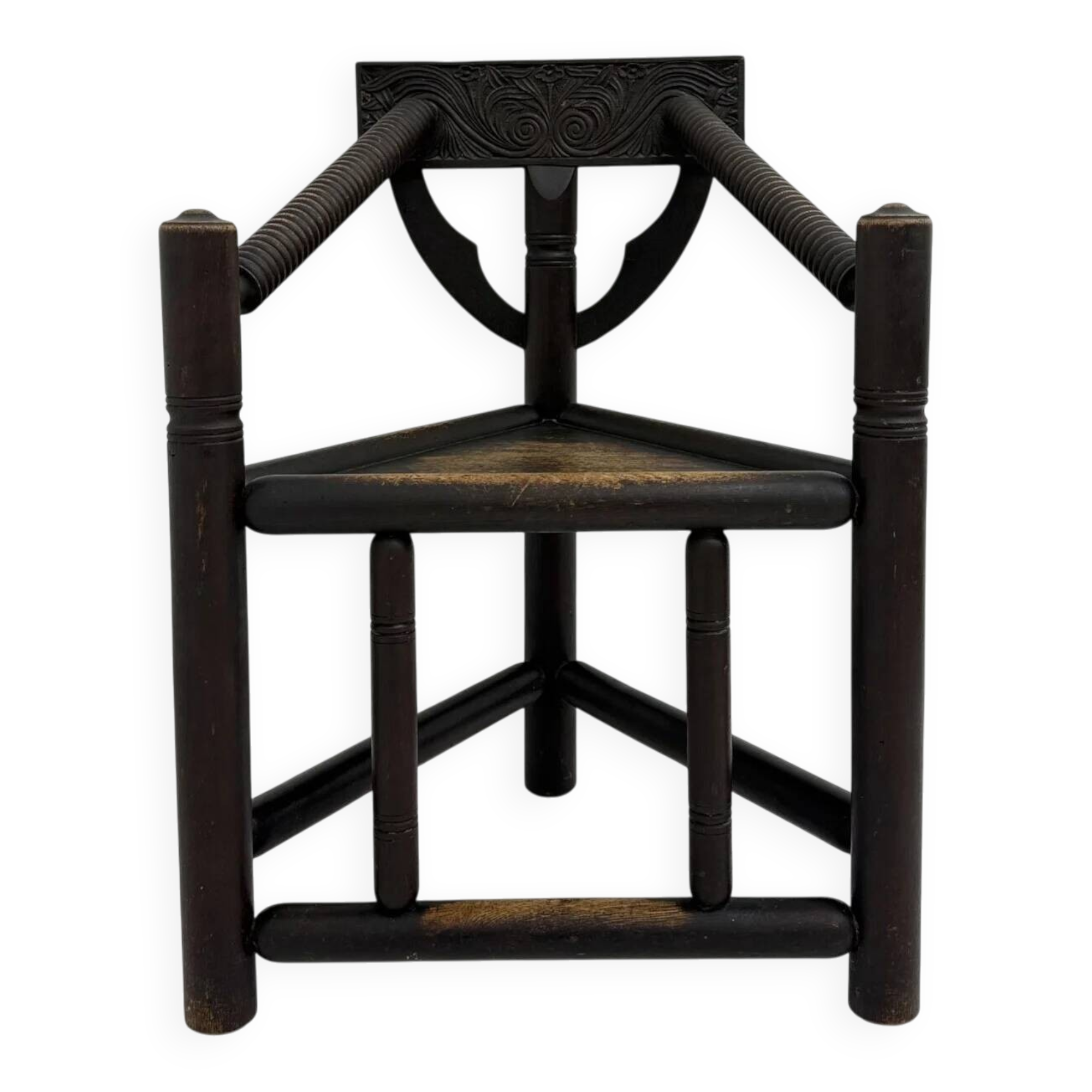 Fauteuil à bras trépied suédois en chêne massif, années 1960