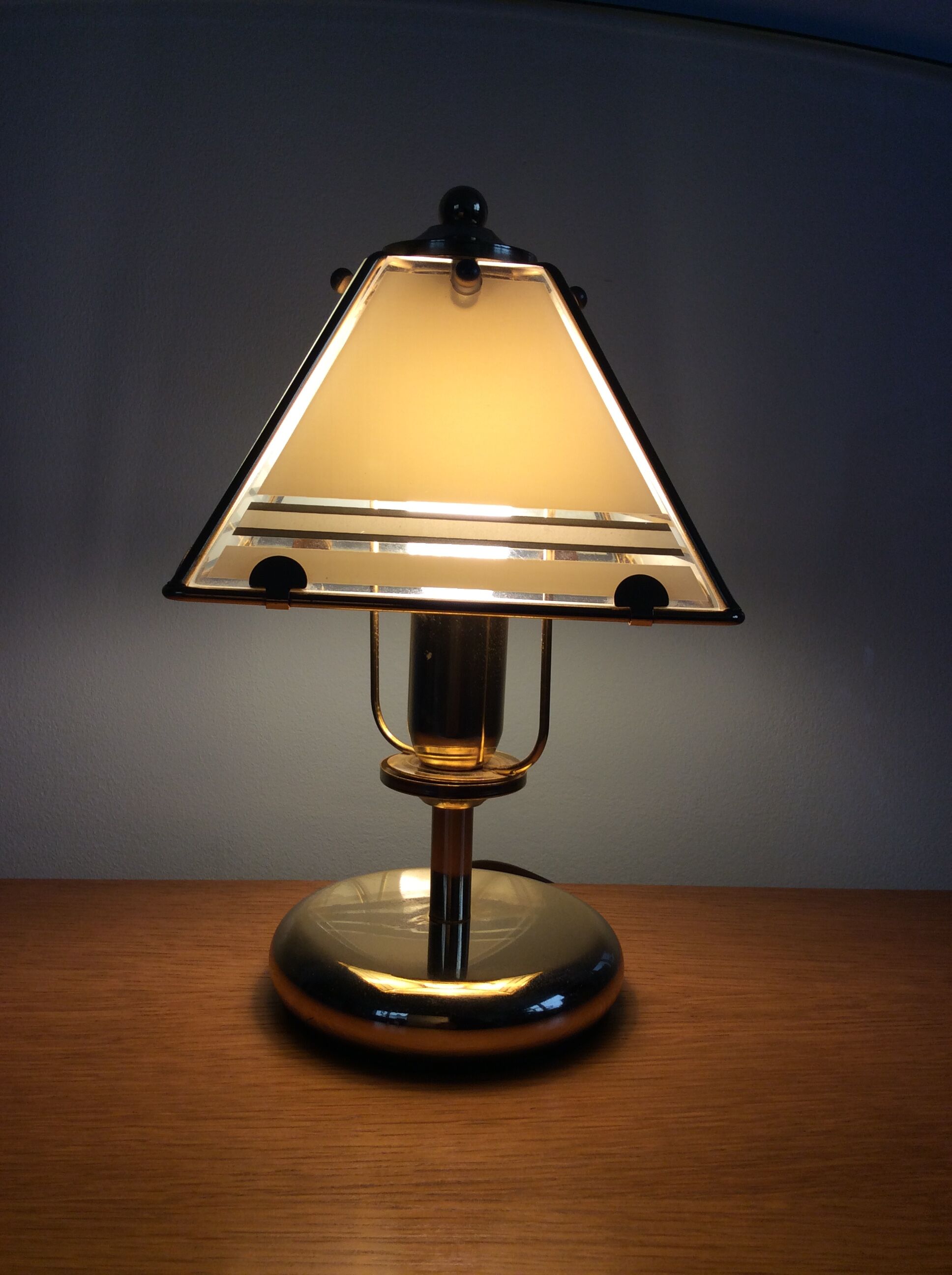 Vintage brass and glass lamp from the 70s