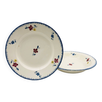 1 Serving Dish and 1 Vegetable Bowl, Digoin Sarreguemines, Mary-Lou Model