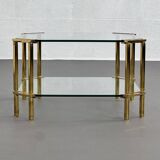 Brass and Glass Coffee Table, 1970s