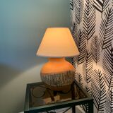 Vintage natural wood bedside lamp