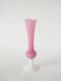 Single flower vase in opaline, pink with white feet, 1970.