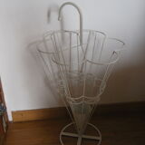 White forged metal umbrella holder