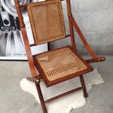 Bamboo folding armchair and caning