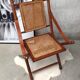Fauteuil pliant en bambou et cannage