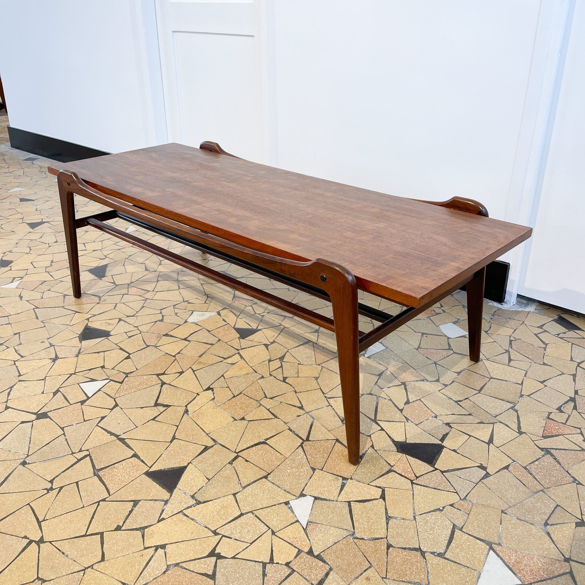 Scandinavian coffee table compass legs