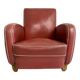 Vintage red faux leather Art Deco club chair from the 1940s/50s.