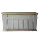 Grey lacquered wooden bar cabinet, golden brass bar