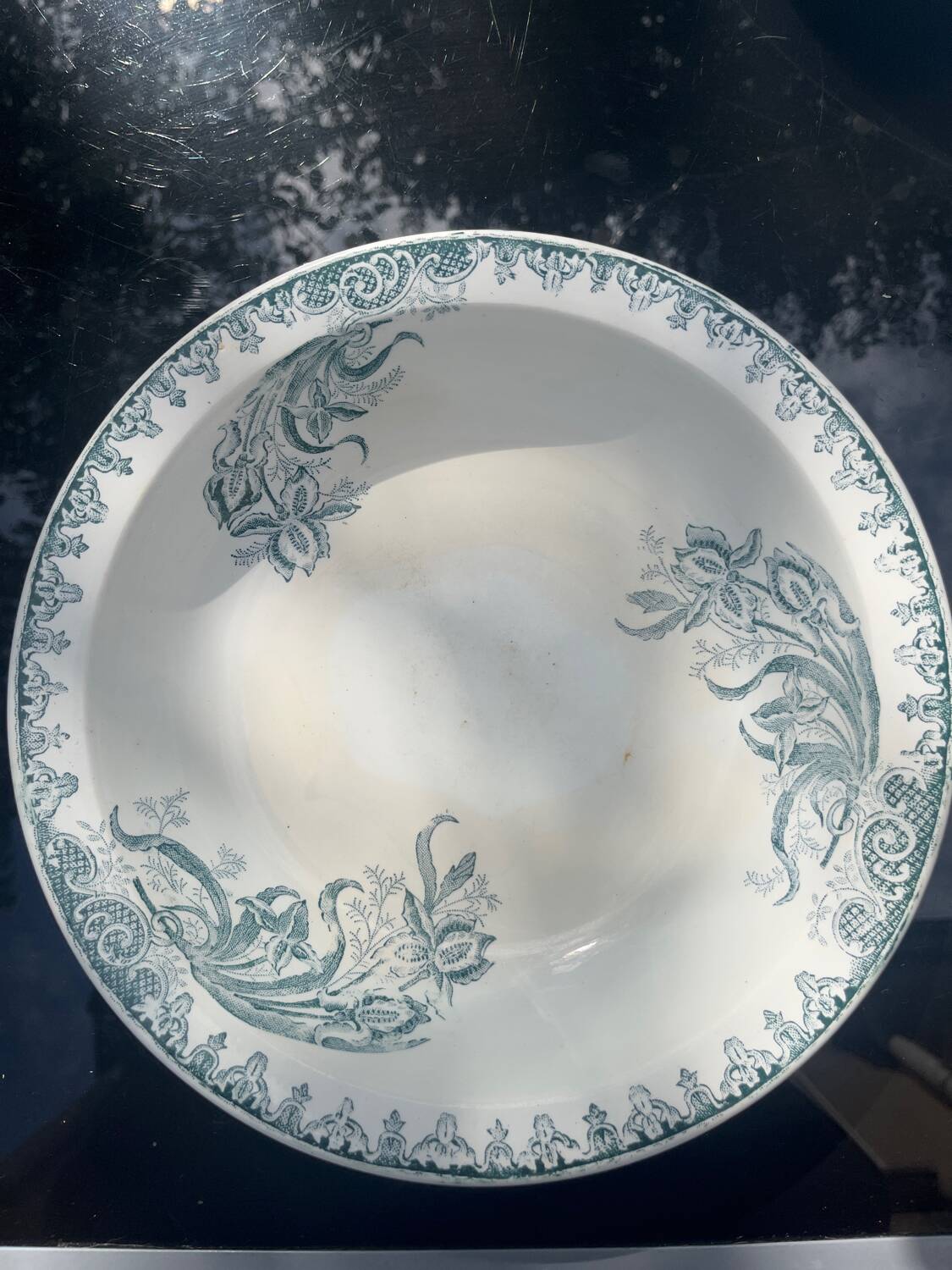 Round, hollow ironstone dish