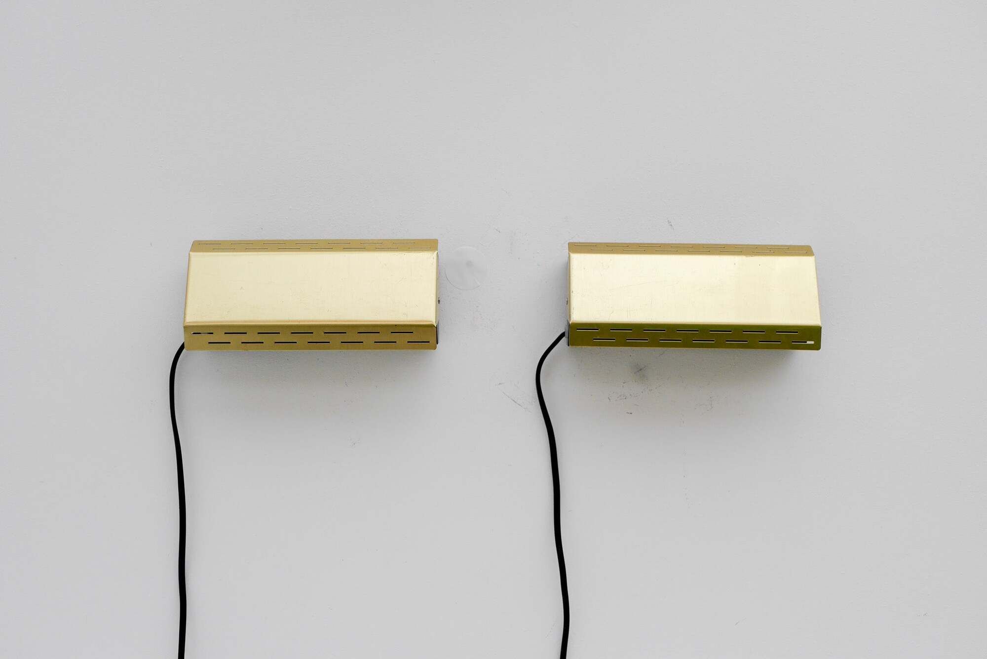 Vintage Brass Wall Sconces Örsjö, Mid-Century Modern Style, circa 1965