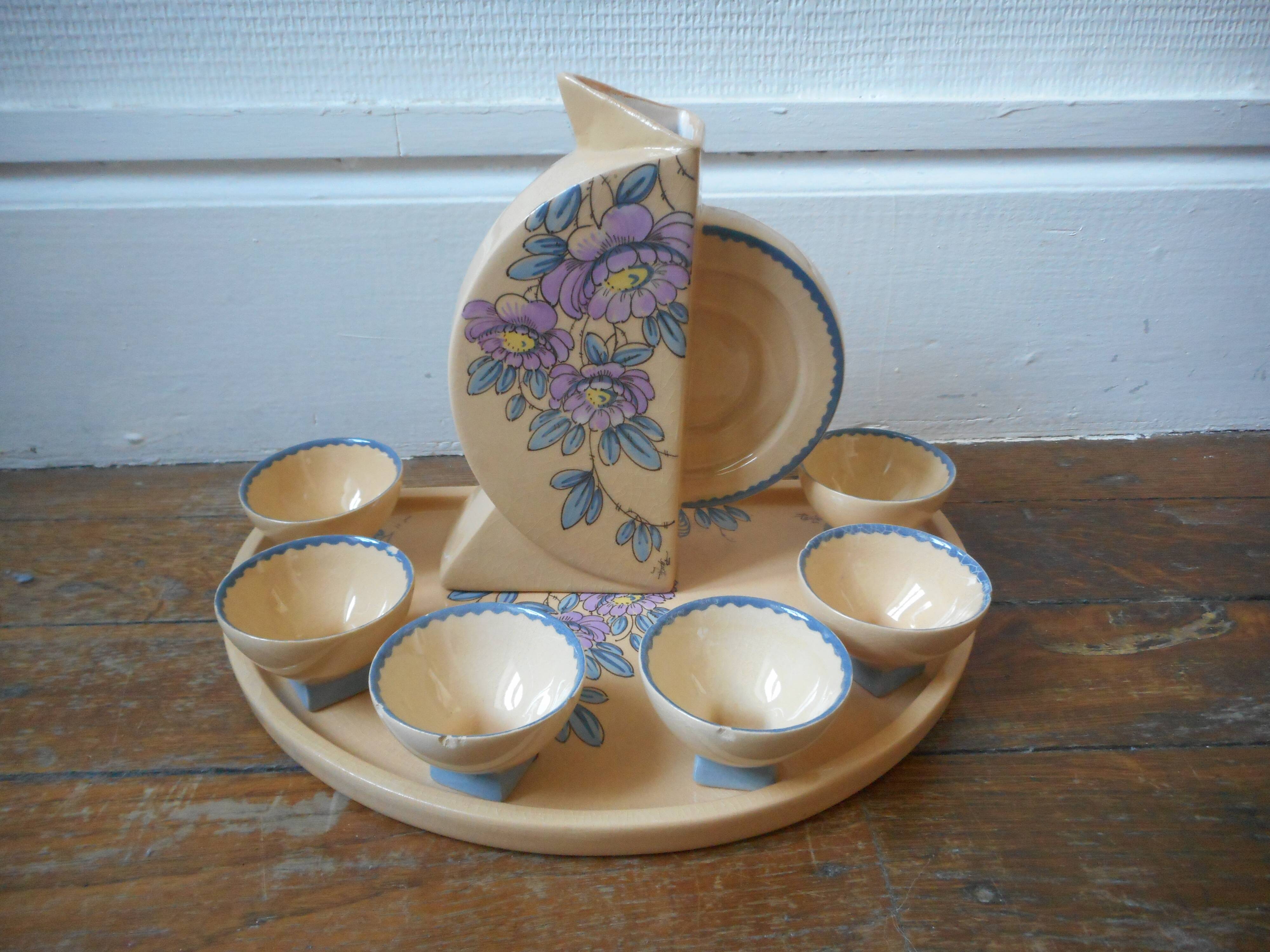 Art Deco coffee service signed Paule Douau for Cazalas