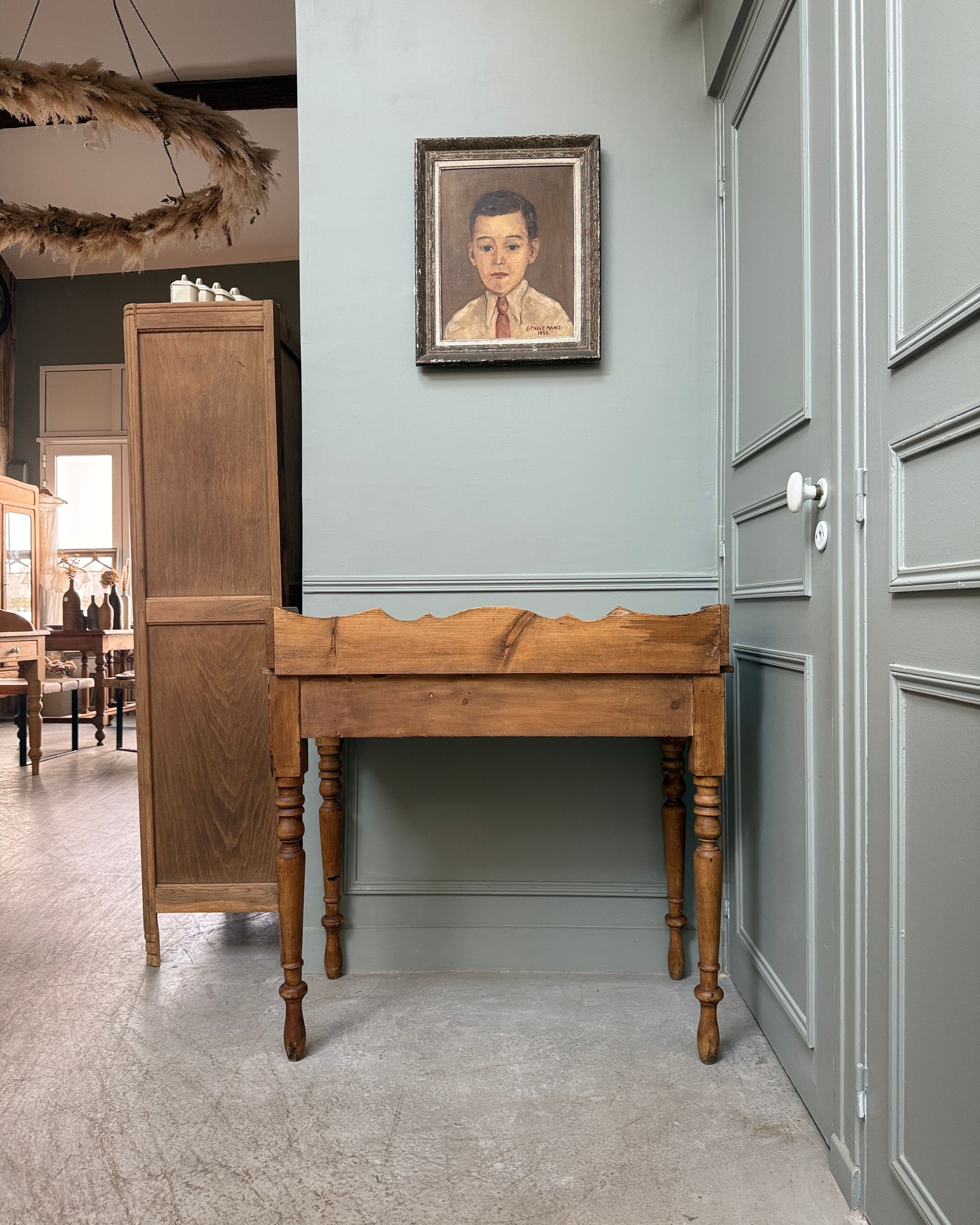 Bureau anglais, console en pin