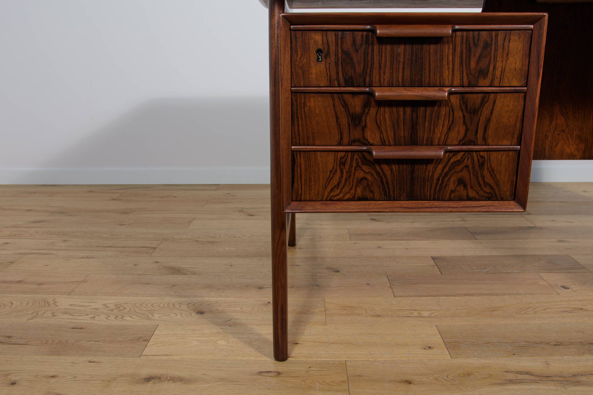 Mid-Century Model 75 Freestanding Teak Desk from Omann Jun, Denmark, 1950s