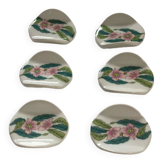 Set of six knife holders porcelain of Paris