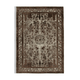 Handmade rustic anatolian 1970s 209 cm x 297 cm brown rug