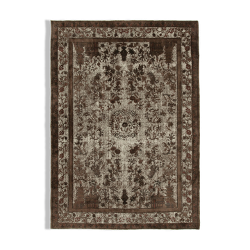 Handmade rustic anatolian 1970s 209 cm x 297 cm brown rug