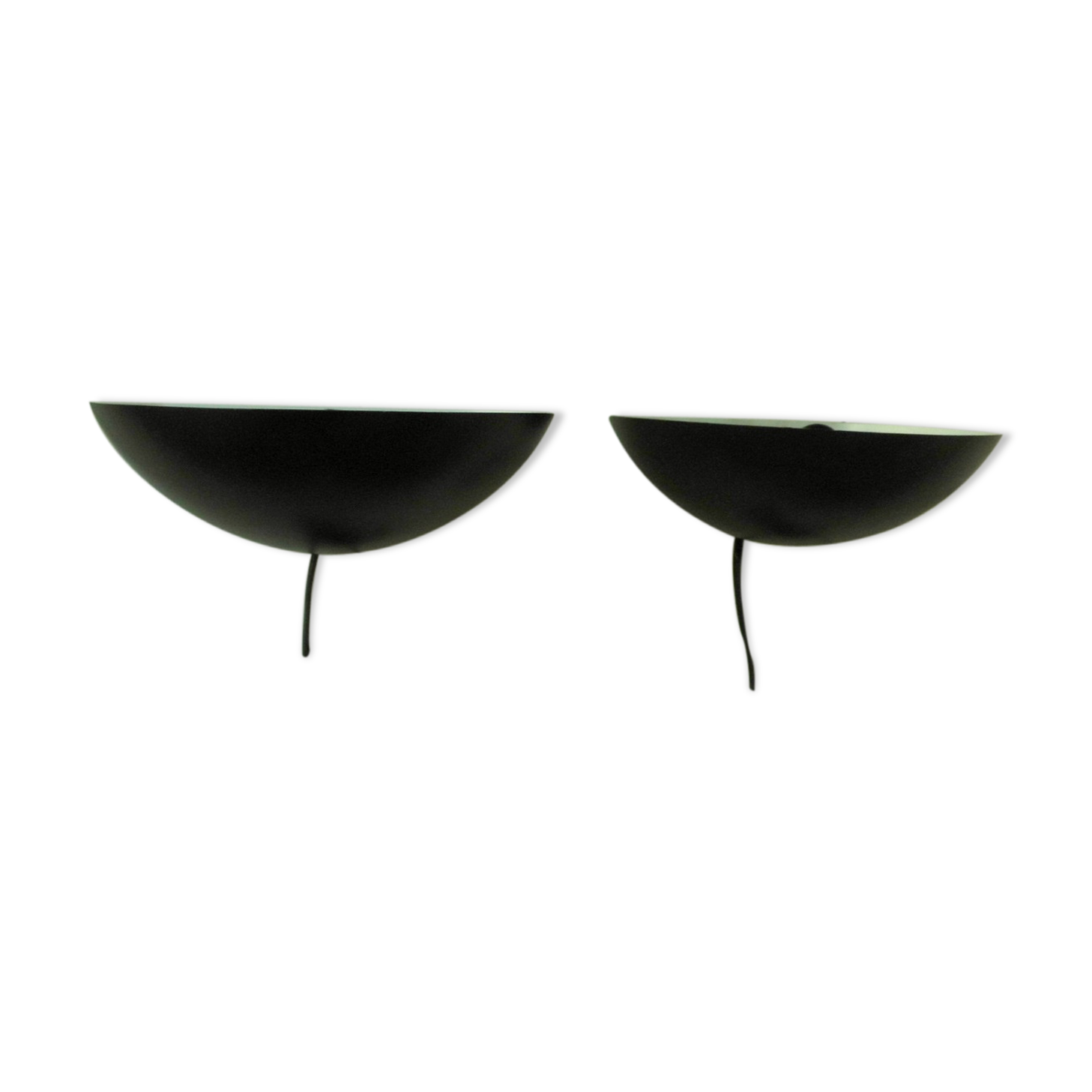 Pair wall sconces in black metal