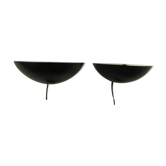 Pair wall sconces in black metal