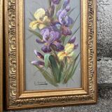 Gaston Corbier – Pair of floral paintings, oil on panel (63 cm)