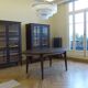 Oval table in ziricote and solid oak