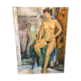 Tableau huile sur toile signé Kazuko Toyokawa