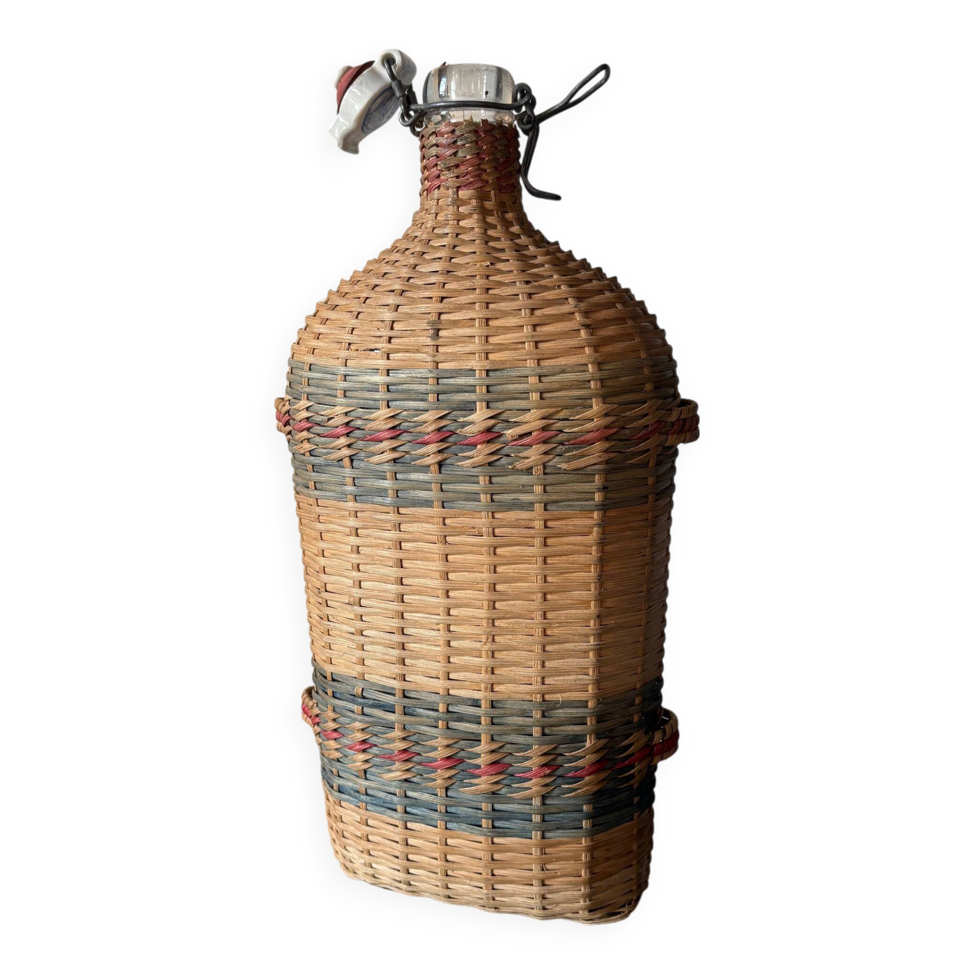 Wicker woven bottle
