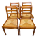4 chaises de salle à manger en bois massif paillées 80s
