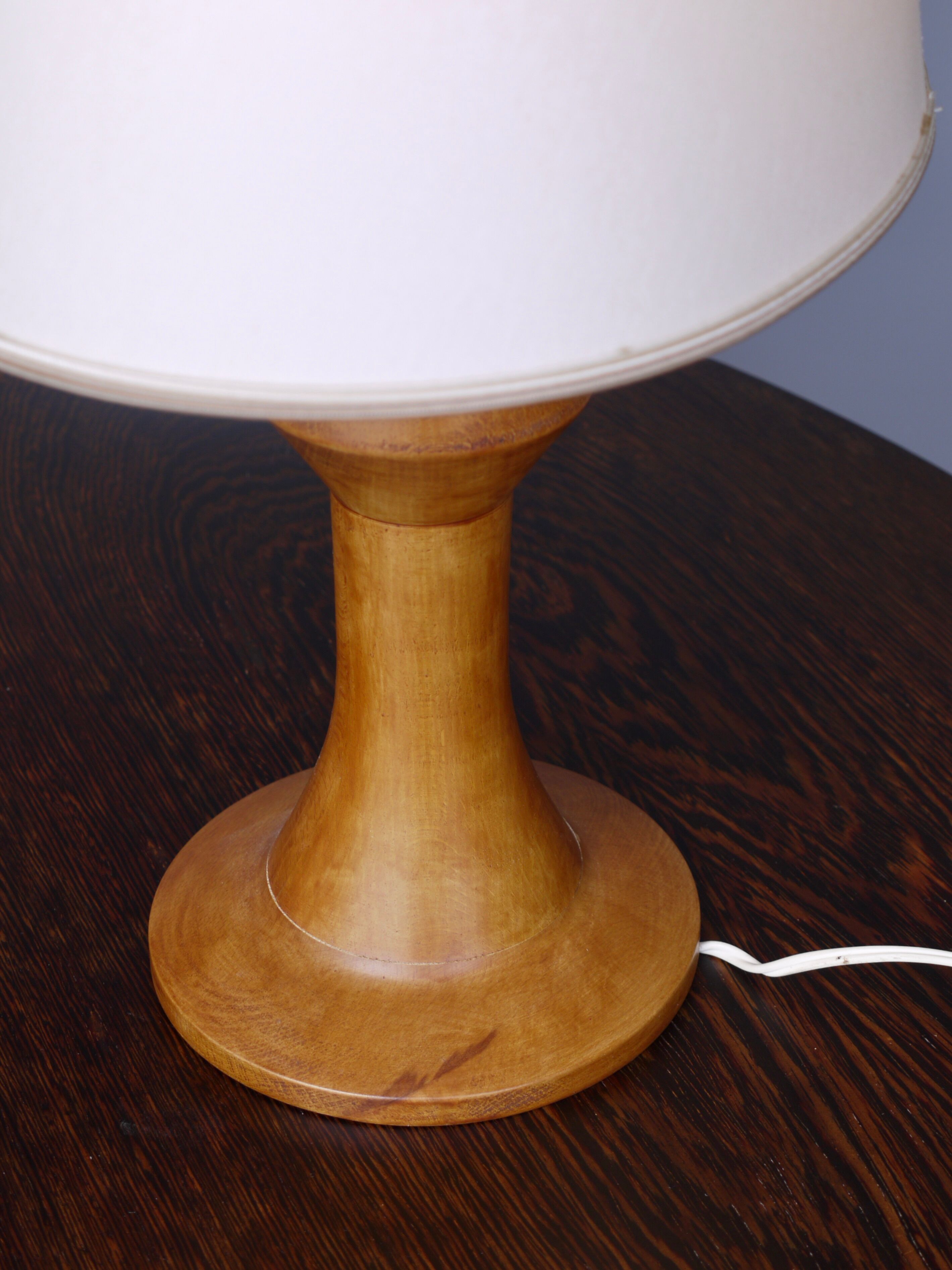 Sculptural Anthroposophical Wooden Table Lamp. 1970s