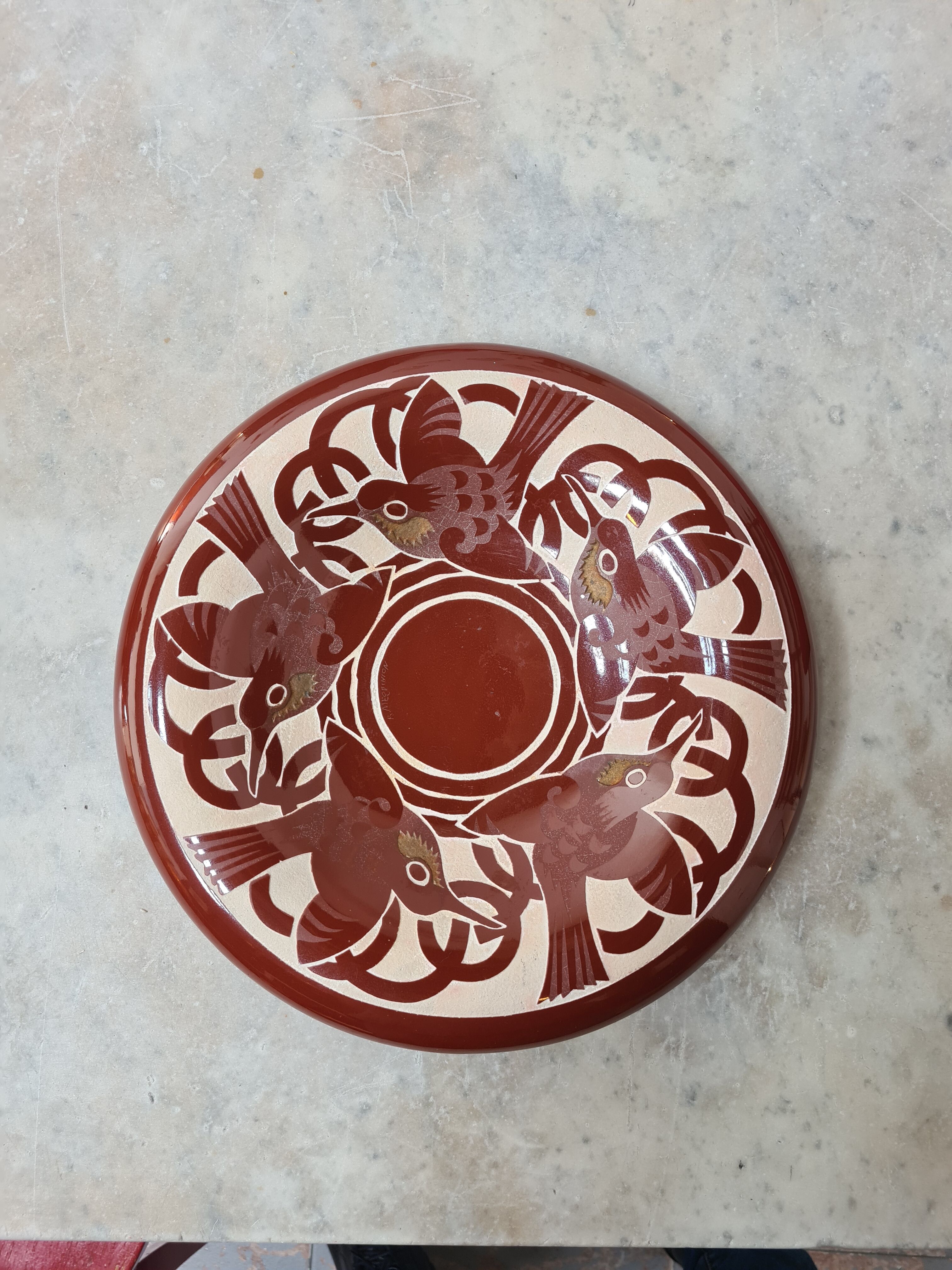 Roger Mequinion, ceramic dish art-deco 30s