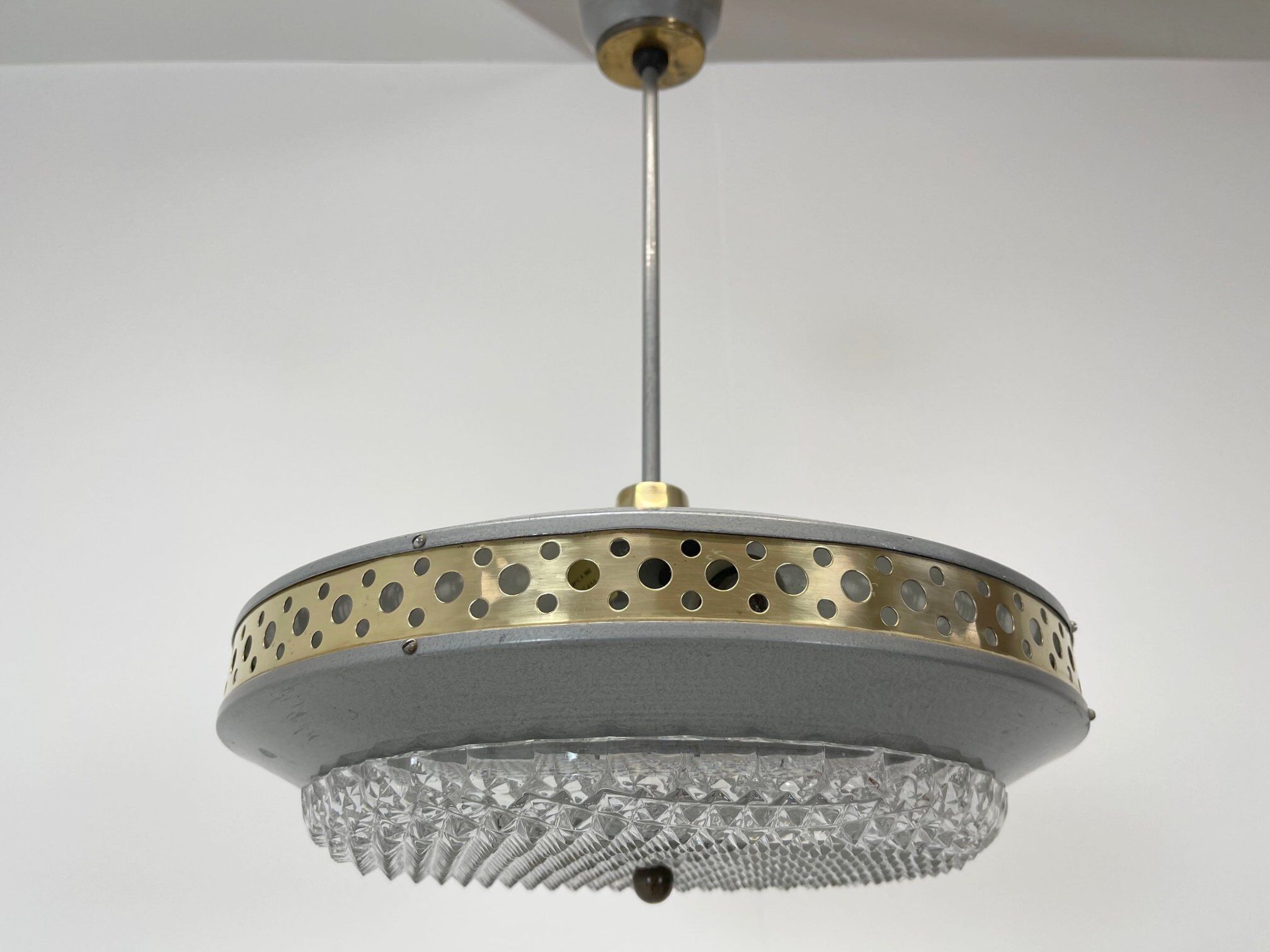 Space Age Metal Pendant by LUDIB Bratislava, Czechoslovakia, 1960's