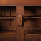 Four-door solid oak sideboard – France, 1960s