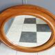 Miroir rond en teck par Hadsten Danemark 74cm