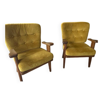 Pair of Guilherme and Chambron armchairs