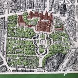 1959 map view of the center of paris from a bird's eye, n° 63 blondel la rougery, tourism commission