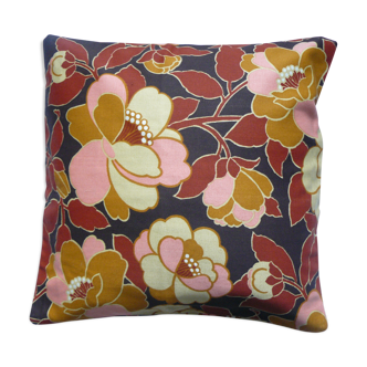 Housse de coussin pour coussin 40 cm x 40 cm tissu vintage années 70