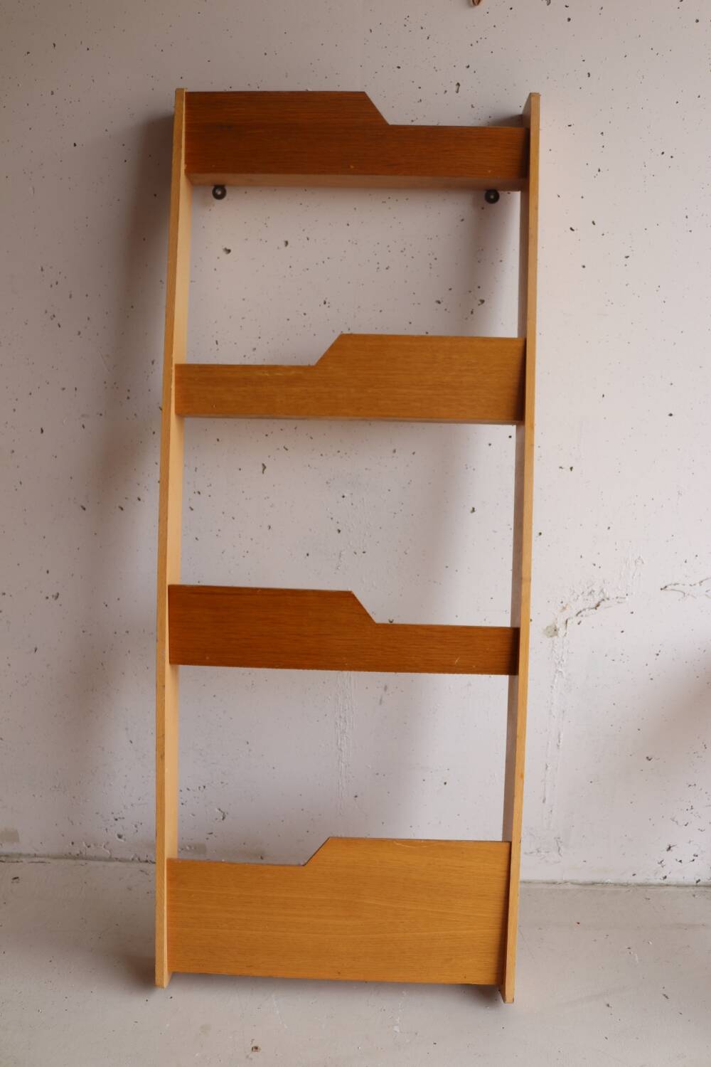 Vintage light wood wall bookcase