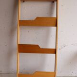 Vintage light wood wall bookcase