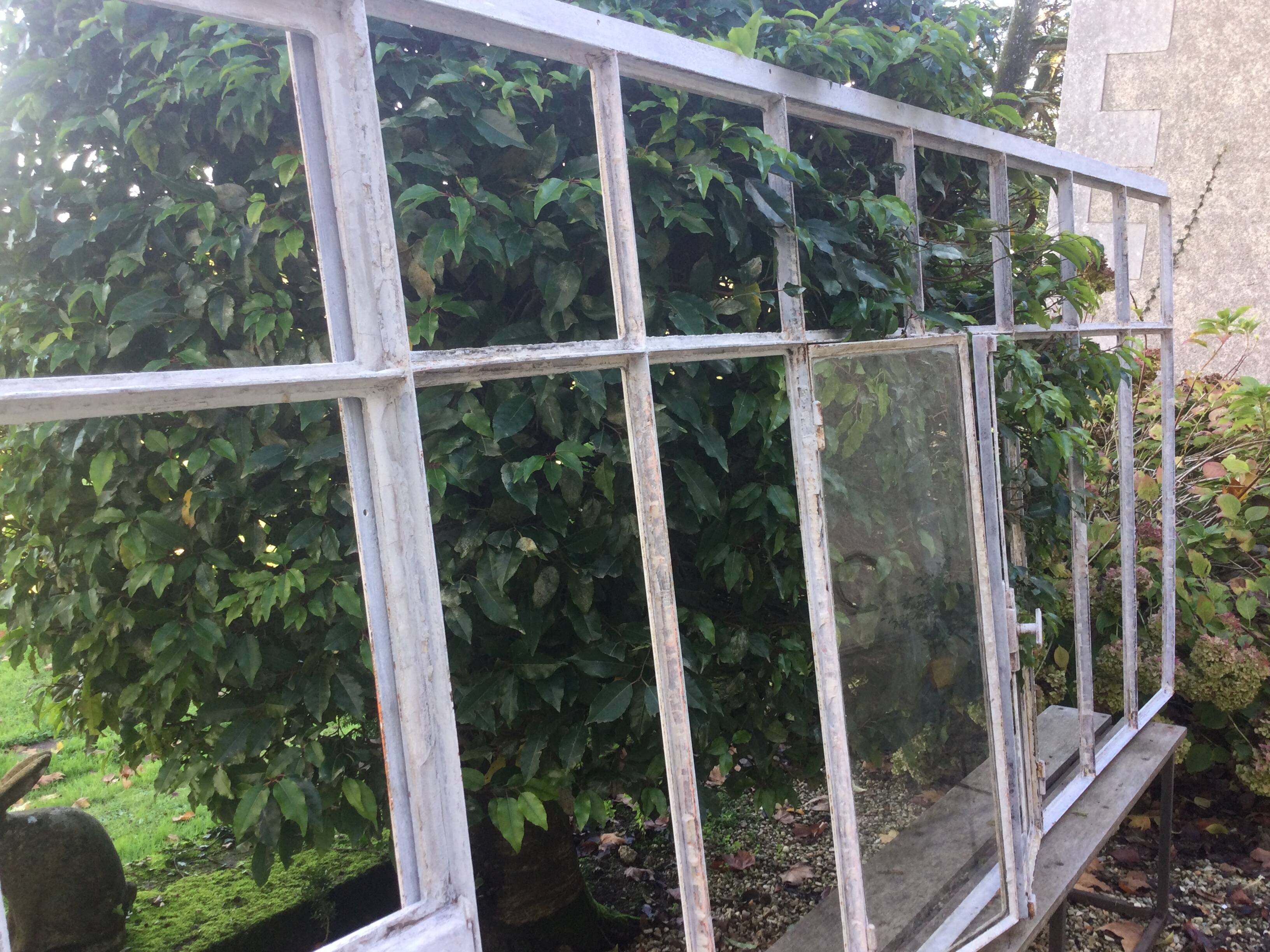 Old glass roof with door and window