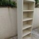 Renovated vintage 1950s library in beige.