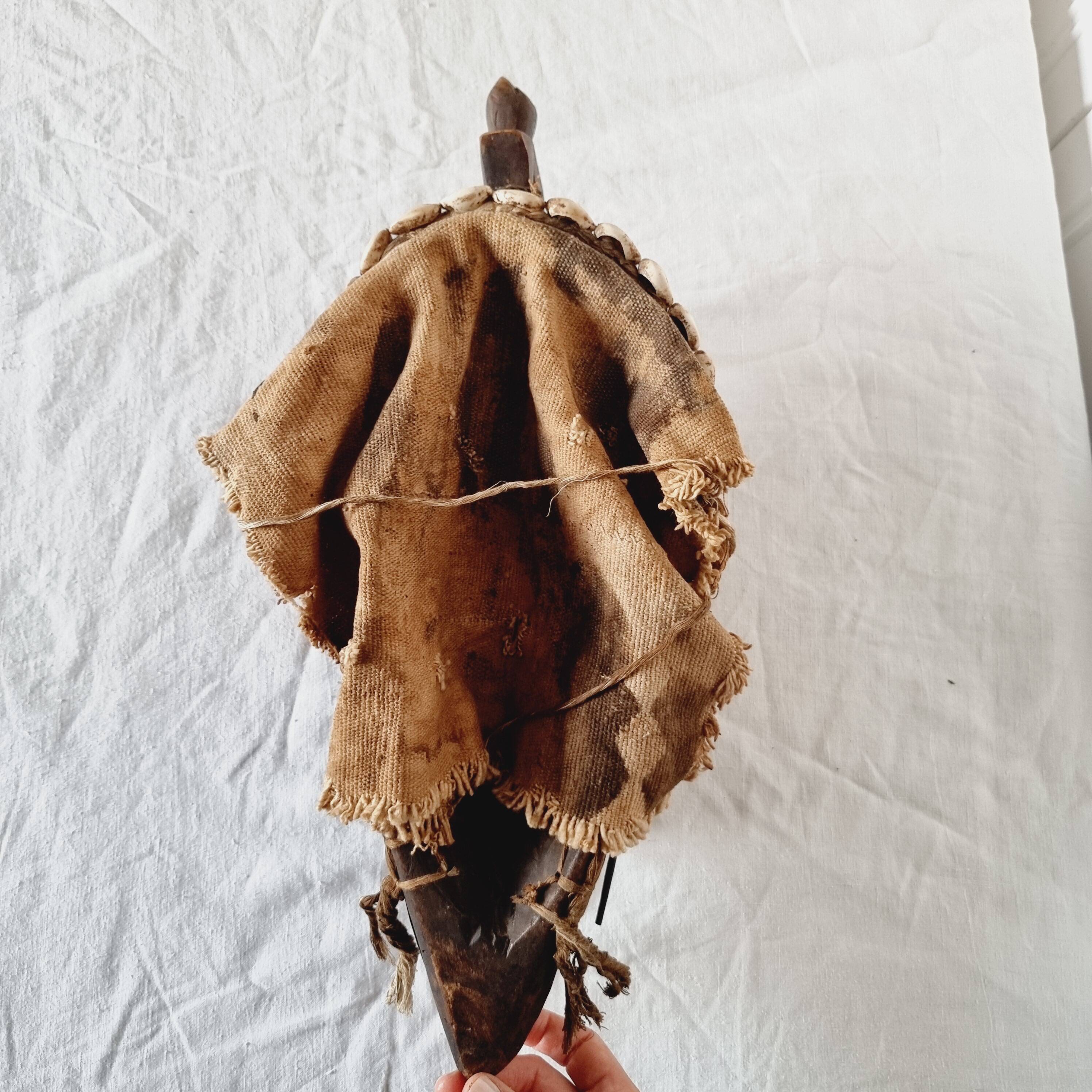 African mask from Mali from the N'Tomo tribe of Marka covered in chiseled brass