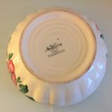 Round salad bowl with Pierrefonds decoration from the Sarreguemines earthenware factory / vintage 50s-60s